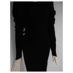 Comme Des Garcons Wolle Bodenlanges Kleid Schwarz -Deutschland Fem Leucht Verkaufs-Shop 126173 10