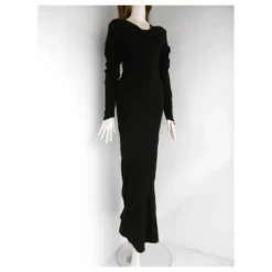 Comme Des Garcons Wolle Bodenlanges Kleid Schwarz -Deutschland Fem Leucht Verkaufs-Shop 126173 3