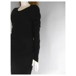 Comme Des Garcons Wolle Bodenlanges Kleid Schwarz -Deutschland Fem Leucht Verkaufs-Shop 126173 6