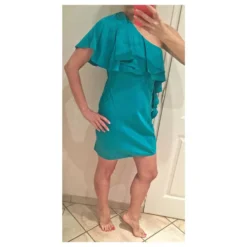 HALSTON HERITAGE KLEID Türkis -Deutschland Fem Leucht Verkaufs-Shop 131069 6