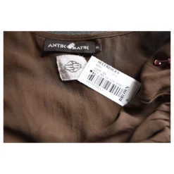 New Antik Batik Braune Seide 2-schichtiges Langes Kleid. S -Deutschland Fem Leucht Verkaufs-Shop 140193 6