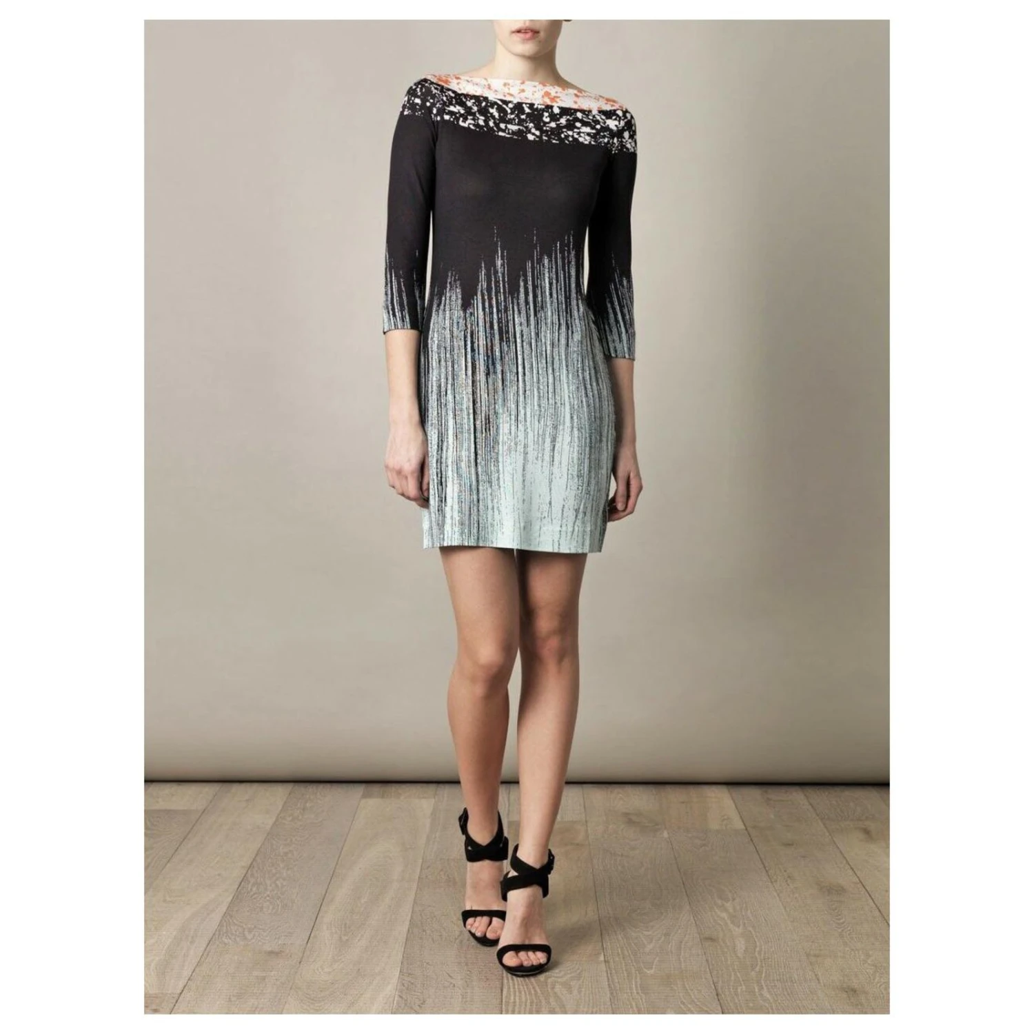 Diane Von Furstenberg Ruri Rockscape Kleid Schwarz Mehrfarben 2 Diane Von Furstenberg Ruri Rockscape Kleid Schwarz Mehrfarben – Bild 2