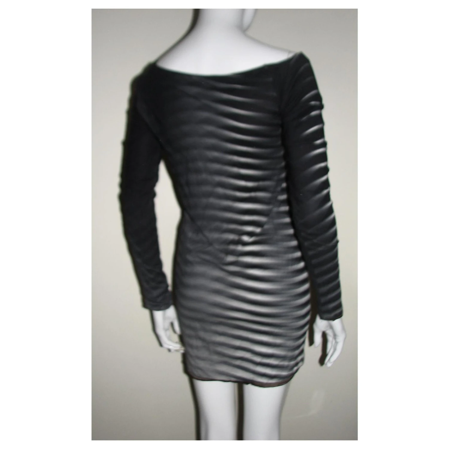 Autre Marque Original Vintage Halston Kleid Weiß Grau Anthrazitgrau 6 Autre Marque Original Vintage Halston Kleid Weiß Grau Anthrazitgrau – Bild 6