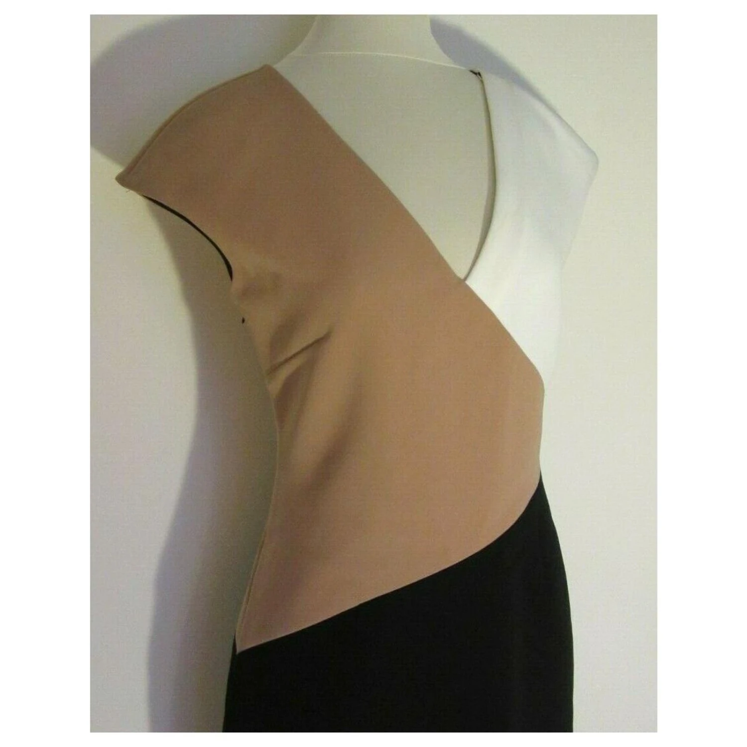 Diane Von Furstenberg Colourblock-Kleid Schwarz Weiß Karamell 3 Diane Von Furstenberg Colourblock-Kleid Schwarz Weiß Karamell – Bild 3