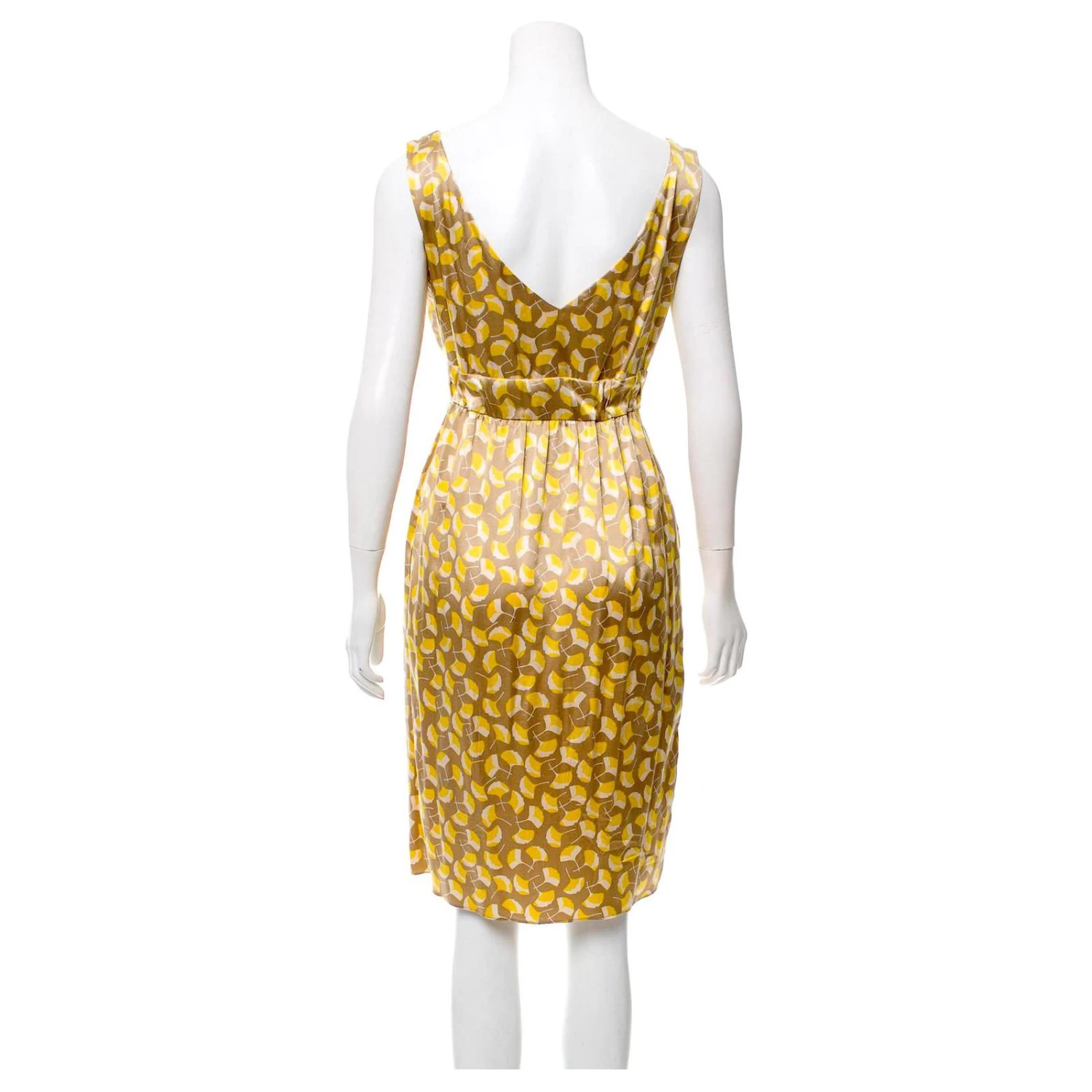 Diane Von Furstenberg DvF Frandarly Kleid Golden Gelb Creme 2 Diane Von Furstenberg DvF Frandarly Kleid Golden Gelb Creme – Bild 2