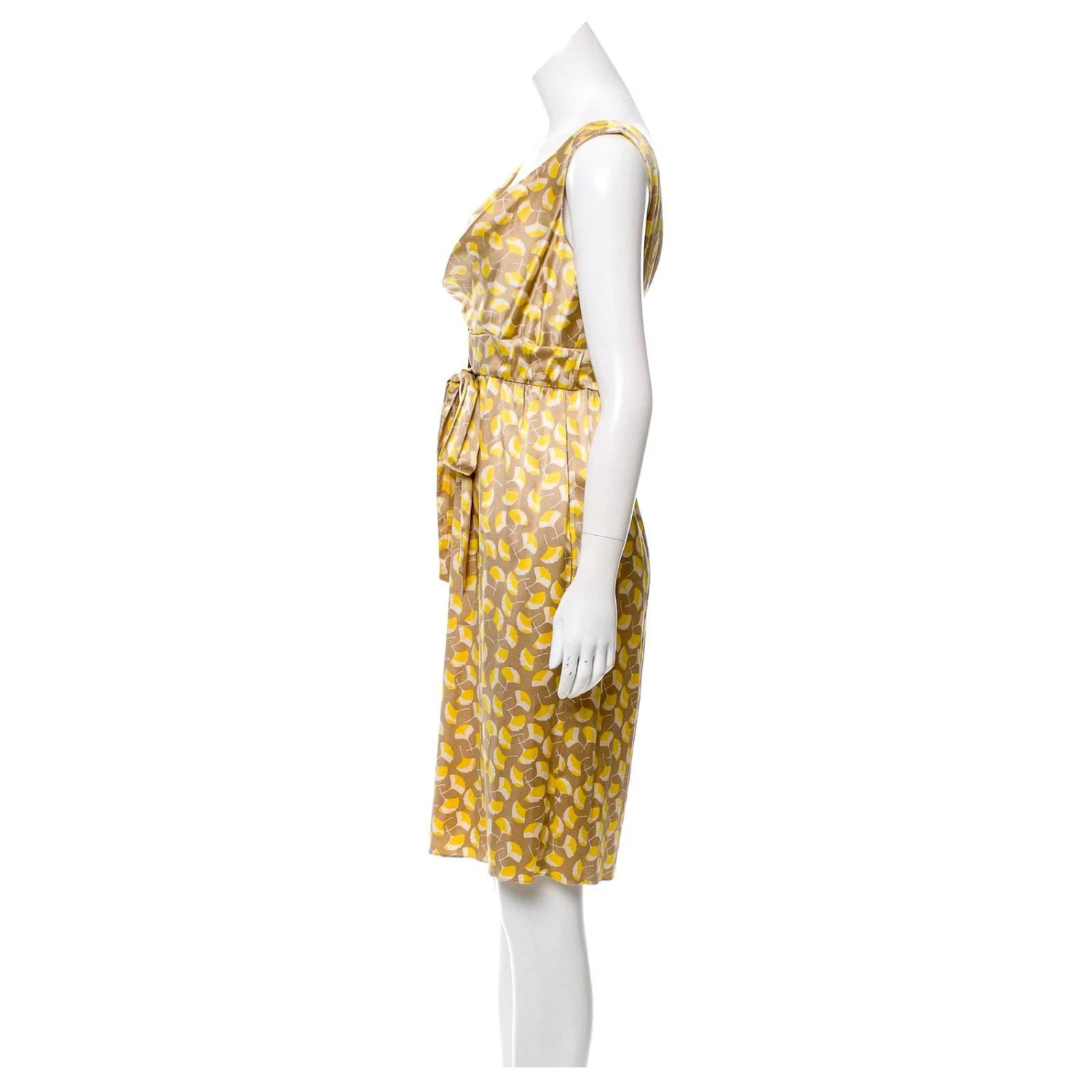 Diane Von Furstenberg DvF Frandarly Kleid Golden Gelb Creme 3 Diane Von Furstenberg DvF Frandarly Kleid Golden Gelb Creme – Bild 3