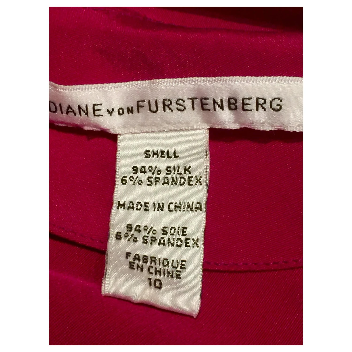 Diane Von Furstenberg DvF Ein Schulteriges Seiden-Cobb-Kleid Fuschia 6 Diane Von Furstenberg DvF Ein Schulteriges Seiden-Cobb-Kleid Fuschia – Bild 6