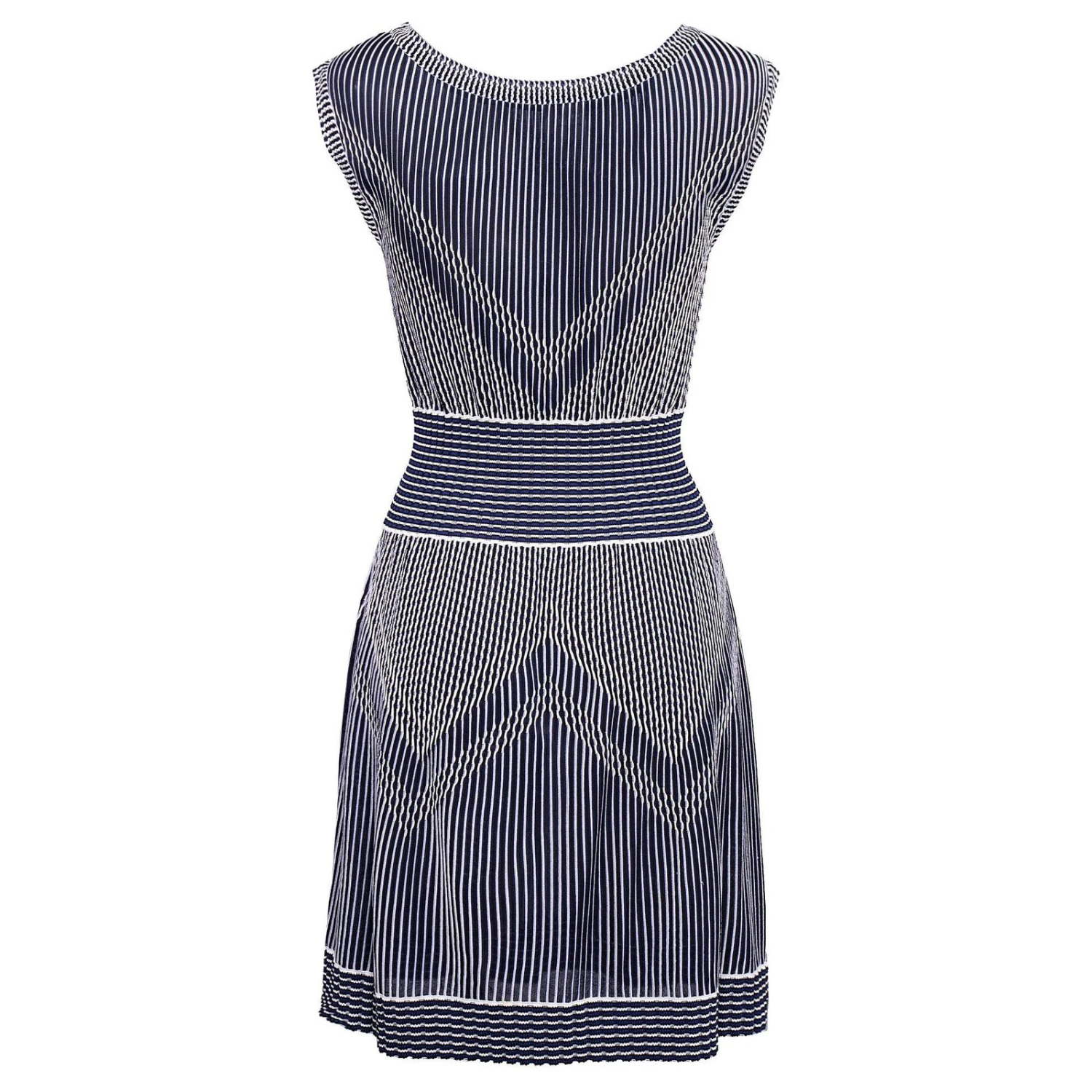 Chanel Hübsch Gestreiftes Kleid Mehrfarben 2 Chanel Hübsch Gestreiftes Kleid Mehrfarben – Bild 2