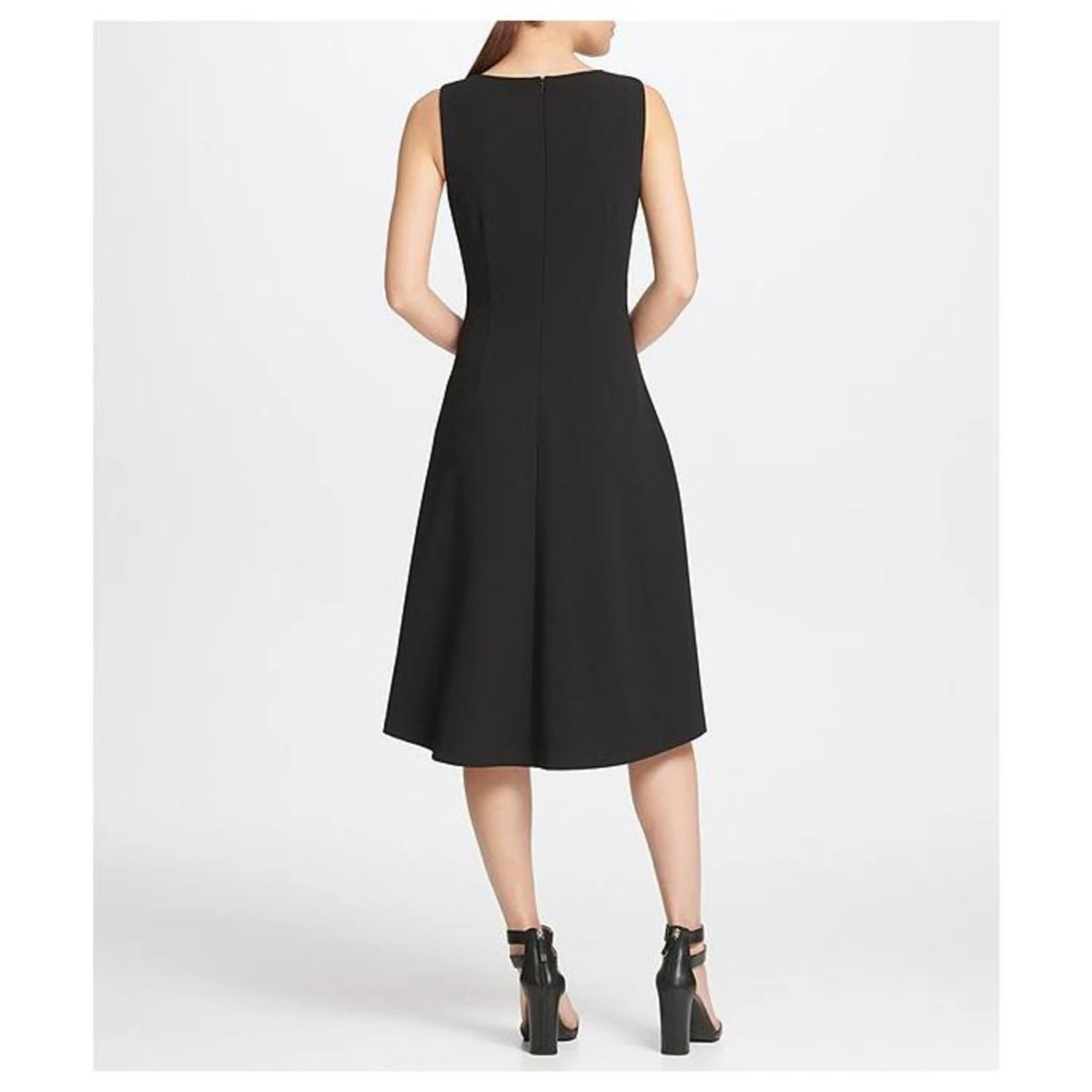 Donna Karan Aline Kleid Schwarz Weiß Blau 2 Donna Karan Aline Kleid Schwarz Weiß Blau – Bild 2