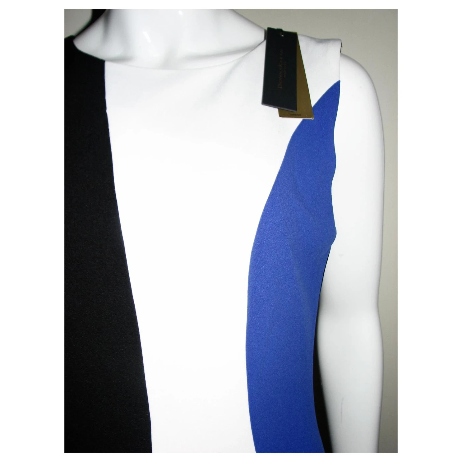 Donna Karan Aline Kleid Schwarz Weiß Blau 4 Donna Karan Aline Kleid Schwarz Weiß Blau – Bild 4