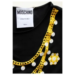 ,,MOSCHINO COUTURE" JERSEY MINI-KLEID Mit AUFDRUCK * Gr. L * Schwarz -Deutschland Fem Leucht Verkaufs-Shop 242775 3