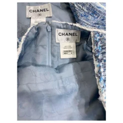 Chanel 12K $ Tweedjacke + Kleid Blau -Deutschland Fem Leucht Verkaufs-Shop 258237 10