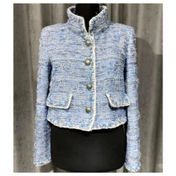 Chanel 12K $ Tweedjacke + Kleid Blau -Deutschland Fem Leucht Verkaufs-Shop 258237 5