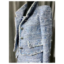 Chanel 12K $ Tweedjacke + Kleid Blau -Deutschland Fem Leucht Verkaufs-Shop 258237 6