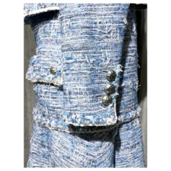 Chanel 12K $ Tweedjacke + Kleid Blau -Deutschland Fem Leucht Verkaufs-Shop 258237 7