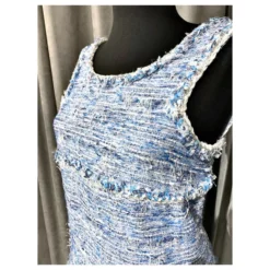 Chanel 12K $ Tweedjacke + Kleid Blau -Deutschland Fem Leucht Verkaufs-Shop 258237 8