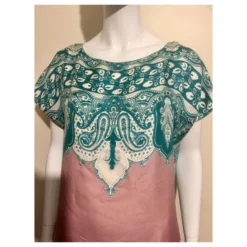 Etro Seidenkaftan-Kleid Pink Weiß Grün 11 Etro Seidenkaftan-Kleid Pink Weiß Grün -Deutschland Fem Leucht Verkaufs-Shop 269218 4