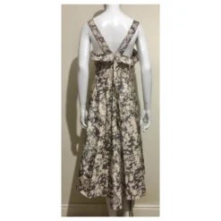 Acne Lillian Kleid Mit Ikat Print Braun Weiß Beige -Deutschland Fem Leucht Verkaufs-Shop 269317 3