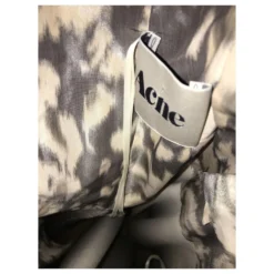 Acne Lillian Kleid Mit Ikat Print Braun Weiß Beige -Deutschland Fem Leucht Verkaufs-Shop 269317 8