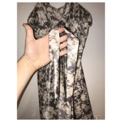 Acne Lillian Kleid Mit Ikat Print Braun Weiß Beige -Deutschland Fem Leucht Verkaufs-Shop 269317 9