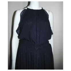 Michael Kors Maxi Chiffon Georgette Kleid Dunkelblau -Deutschland Fem Leucht Verkaufs-Shop 285465 5