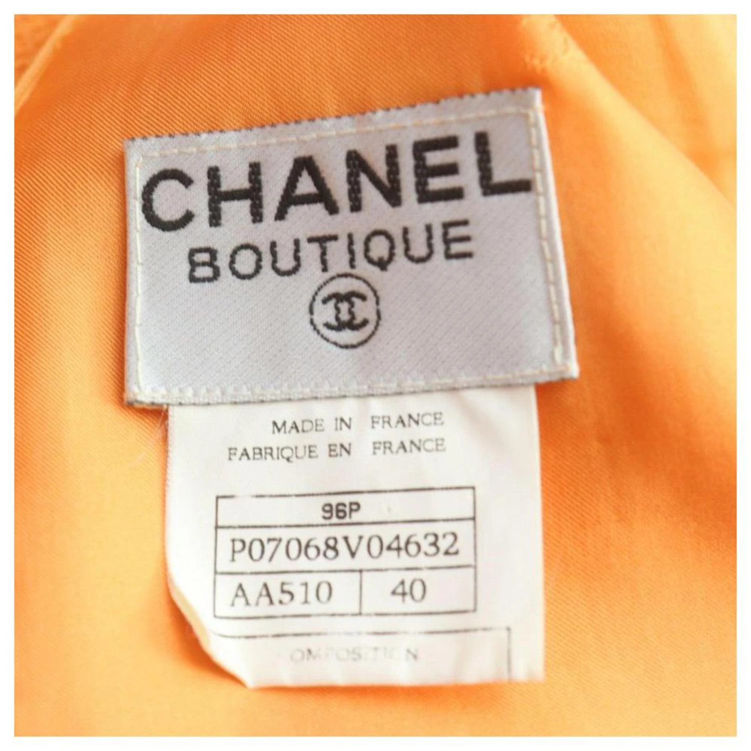 Chanel Mittelorange Wolle CC Kleid 9 Chanel Mittelorange Wolle CC Kleid – Bild 9