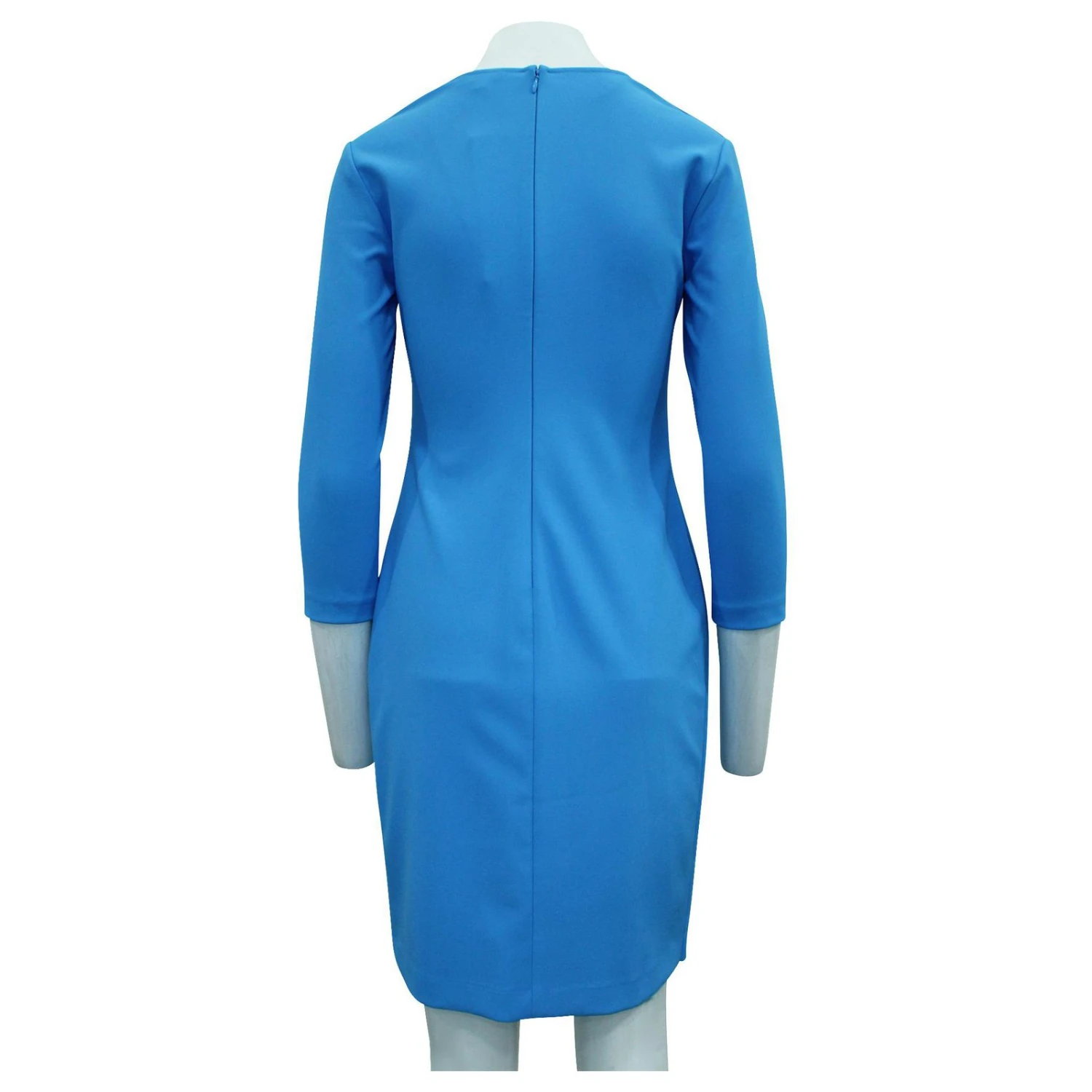Autre Marque Tiefblaues Elegantes Kleid Mit V-Ausschnitt 3 Autre Marque Tiefblaues Elegantes Kleid Mit V-Ausschnitt – Bild 3