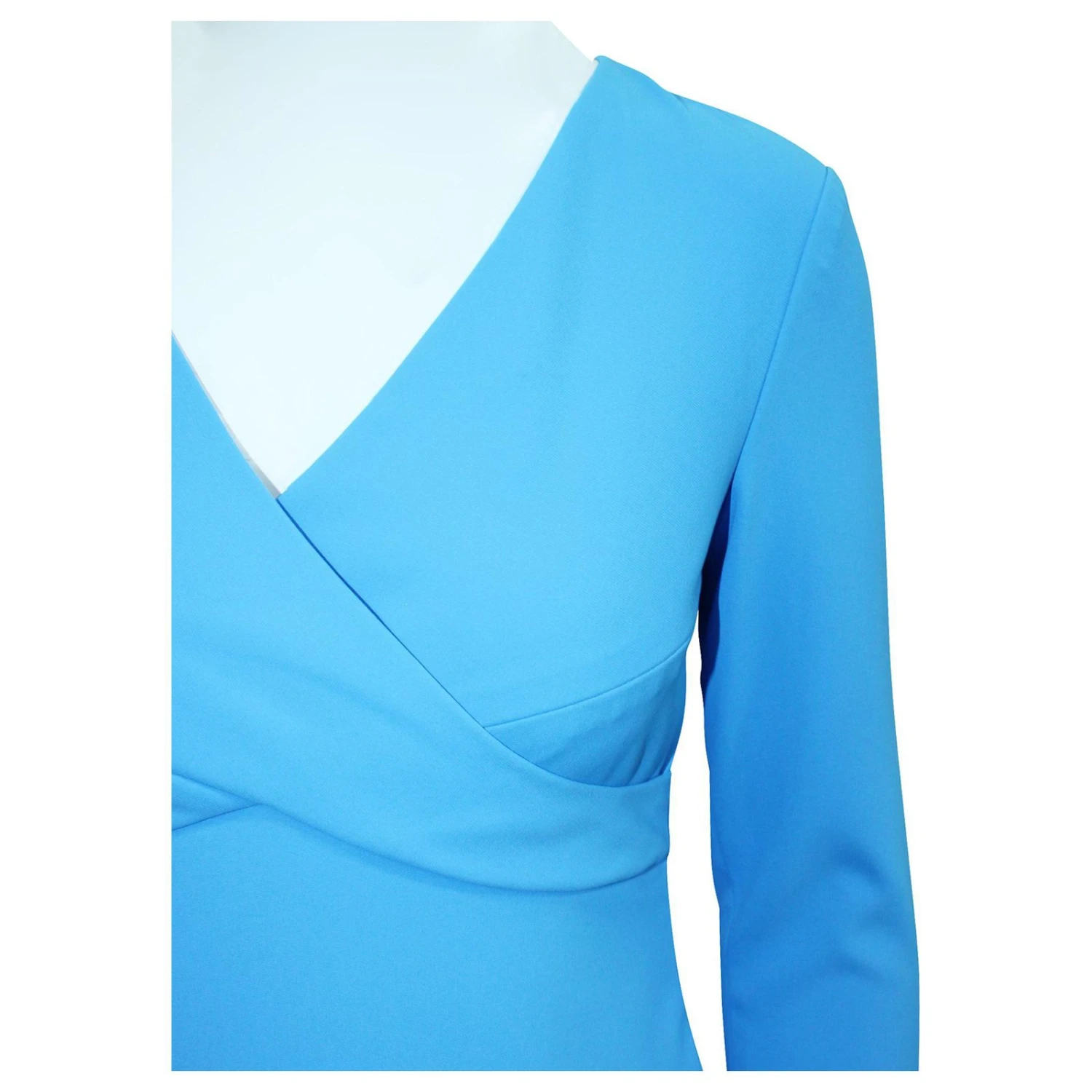 Autre Marque Tiefblaues Elegantes Kleid Mit V-Ausschnitt 5 Autre Marque Tiefblaues Elegantes Kleid Mit V-Ausschnitt – Bild 5