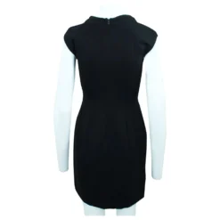 Calvin Klein Klassisches Schwarzes Kleid Mit Falten Um Den Ausschnitt -Deutschland Fem Leucht Verkaufs-Shop 304952 3