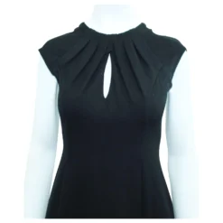 Calvin Klein Klassisches Schwarzes Kleid Mit Falten Um Den Ausschnitt -Deutschland Fem Leucht Verkaufs-Shop 304952 5