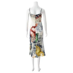 Just Cavalli Midi-Slip-Kleid Mit Schmetterlings-Print Mehrfarben -Deutschland Fem Leucht Verkaufs-Shop 324175 3