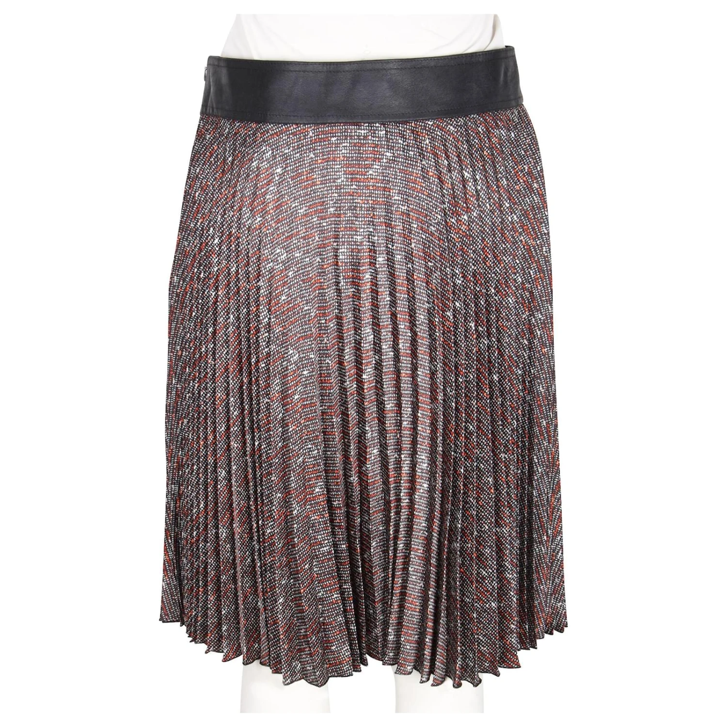 Karen Millen Kleid Mit Faltenrock Und Print Braun 2 Karen Millen Kleid Mit Faltenrock Und Print Braun – Bild 2