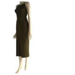 Céline Celine Rückenfreies Drapiertes Kleid Khaki -Deutschland Fem Leucht Verkaufs-Shop 374284 6