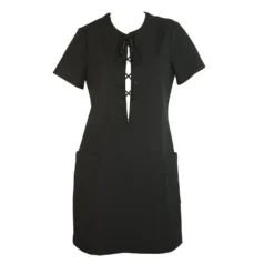 Autre Marque Kendall + Kylie Safari Front Lace-Up Dress Mini-Länge Kleid Mit Kurzen Ärmeln Gr. XS Schwarz -Deutschland Fem Leucht Verkaufs-Shop 403869 5