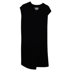 Maison Martin Margiela Kleid Mit Verdrehtem Ausschnitt Aus Schwarzem Polyester -Deutschland Fem Leucht Verkaufs-Shop 462575 4