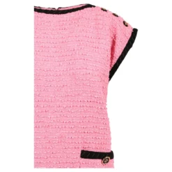 Gucci Tweed-Kleid Aus Baumwollmischung Pink -Deutschland Fem Leucht Verkaufs-Shop 499138 3