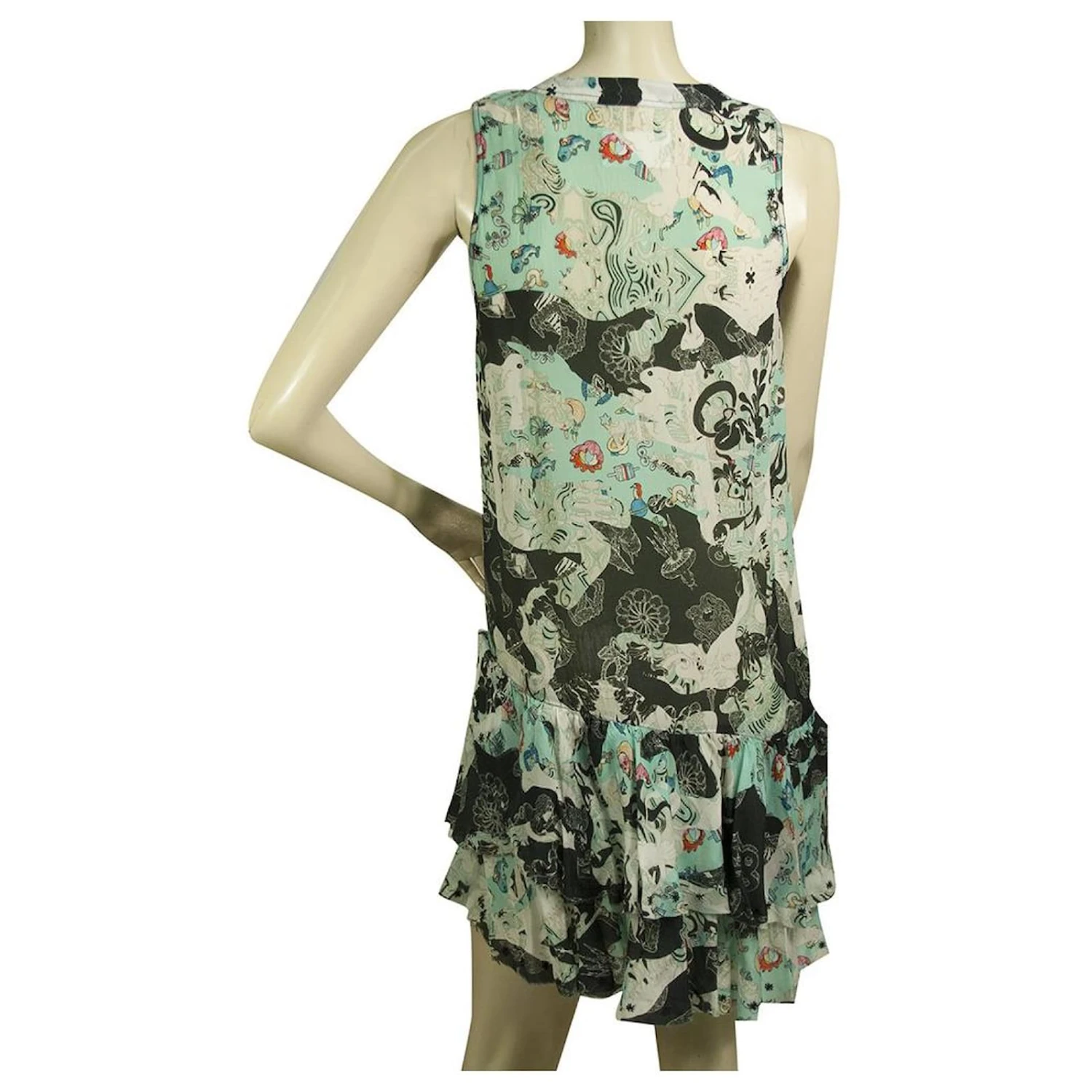 Zadig & Voltaire Kleid Rory Mit Asymmetrischer Länge Und Mehrfarbiger Viskose Mit Rüschen Größe S Mehrfarben 2 Zadig & Voltaire Kleid Rory Mit Asymmetrischer Länge Und Mehrfarbiger Viskose Mit Rüschen Größe S Mehrfarben – Bild 2