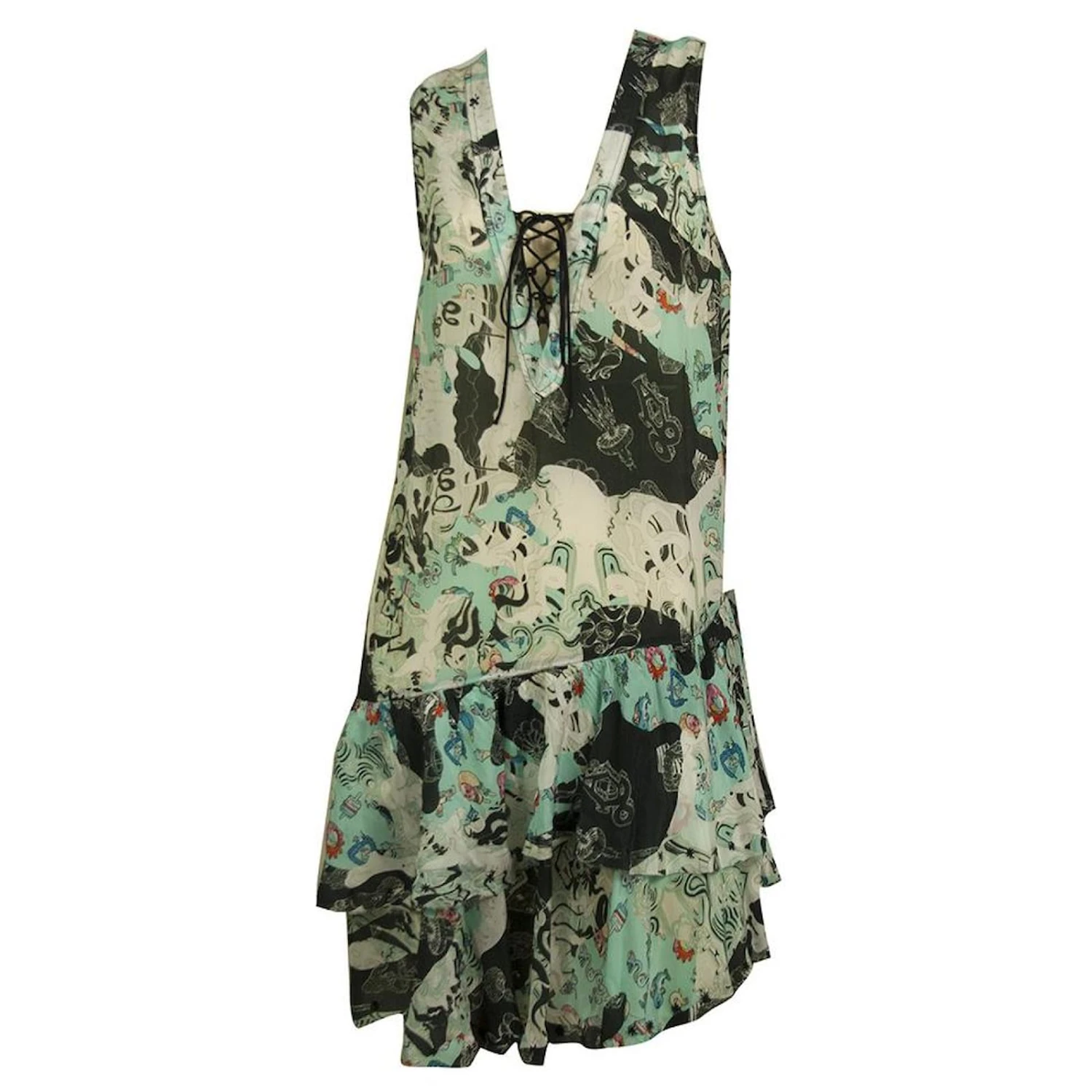 Zadig & Voltaire Kleid Rory Mit Asymmetrischer Länge Und Mehrfarbiger Viskose Mit Rüschen Größe S Mehrfarben 6 Zadig & Voltaire Kleid Rory Mit Asymmetrischer Länge Und Mehrfarbiger Viskose Mit Rüschen Größe S Mehrfarben – Bild 6