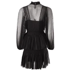 Maje Kleid Aus Tüll Mit Volant Aus Schwarzem Polyamid 6 Maje Kleid Aus Tüll Mit Volant Aus Schwarzem Polyamid -Deutschland Fem Leucht Verkaufs-Shop 523316 3