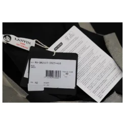 Lanvin Asymmetrisches Kleid In Silber Lamé Und Schwarzer Viskose -Deutschland Fem Leucht Verkaufs-Shop 526333 4