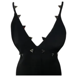 Autre Marque David Koma Verziertes Kleid Mit Tiefem Ausschnitt In Schwarzem Acetat 12 Autre Marque David Koma Verziertes Kleid Mit Tiefem Ausschnitt In Schwarzem Acetat -Deutschland Fem Leucht Verkaufs-Shop 529971 3