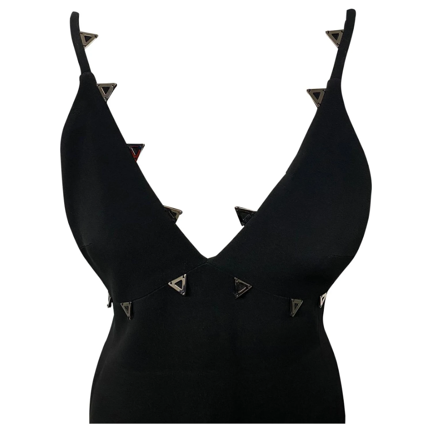 Autre Marque David Koma Verziertes Kleid Mit Tiefem Ausschnitt In Schwarzem Acetat 3 Autre Marque David Koma Verziertes Kleid Mit Tiefem Ausschnitt In Schwarzem Acetat – Bild 3