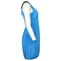MARC By Marc Jacobs Frances Plissiertes ärmelloses Kleid Aus Blauer Seide -Deutschland Fem Leucht Verkaufs-Shop 553609 4