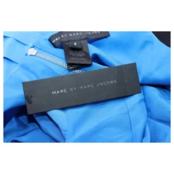 MARC By Marc Jacobs Frances Plissiertes ärmelloses Kleid Aus Blauer Seide -Deutschland Fem Leucht Verkaufs-Shop 553609 5