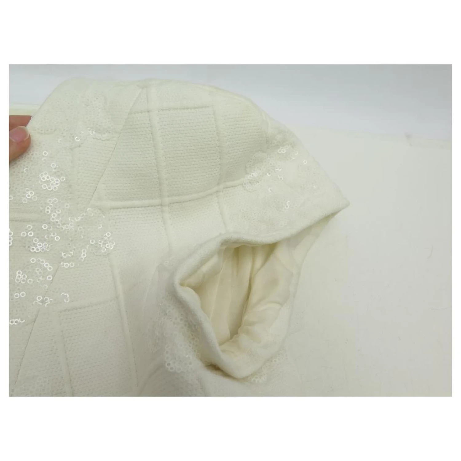 CHANEL KLEID STRASS BLUMEN P51105 Größe L 42 KLEID AUS ECRU-BAUMWOLLE Roh 6 CHANEL KLEID STRASS BLUMEN P51105 Größe L 42 KLEID AUS ECRU-BAUMWOLLE Roh – Bild 6