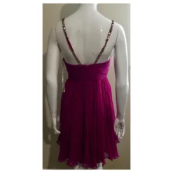 Kleid Aus Seidenchiffon Von Marchesa Notte Mit Juwelenbesetzten Trägern Pink Fuschia -Deutschland Fem Leucht Verkaufs-Shop 561378 9