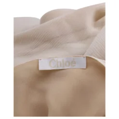 Chloé Chloe Baby Doll Kleid Mit Blousonärmeln Aus Cremefarbener Seide Weiß Roh -Deutschland Fem Leucht Verkaufs-Shop 567773 4