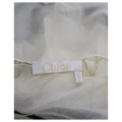 Chloé Chloe Baby Doll Kleid Mit Blousonärmeln Aus Cremefarbener Seide Weiß Roh -Deutschland Fem Leucht Verkaufs-Shop 567773 5