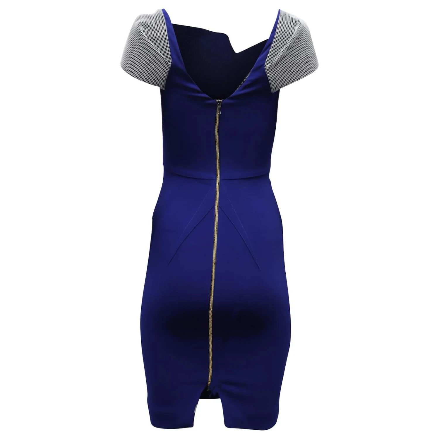 Roland Mouret Figurbetontes Kleid Mit Akzentärmeln Aus Blauem Polyester Marineblau 2 Roland Mouret Figurbetontes Kleid Mit Akzentärmeln Aus Blauem Polyester Marineblau – Bild 2