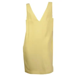 Dondup Yellow Viscose Mini Sleeveless V Neckline Tank Kleid Größe 42 W. Taschen Gelb -Deutschland Fem Leucht Verkaufs-Shop 590855 9